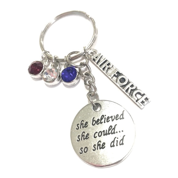 US Air Force She Believed She Could So She Did Keychain Inspirational Mi… - Picture 2 of 4